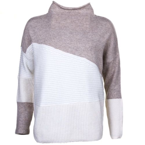 Womens Classic Cream Multi Patchwork Tonal Knitted Jumper 60454 by French Connection from Hurleys