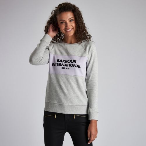 Womens Grey Island Crew Sweat Top 46624 by Barbour International from Hurleys