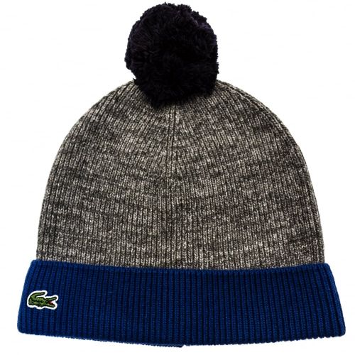 Boys Light Grey Knitted Bobble Hat 63742 by Lacoste from Hurleys
