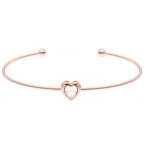 Womens Rose Gold Crystal Hasina Heart Ultra Fine Cuff 18358 by Ted Baker from Hurleys