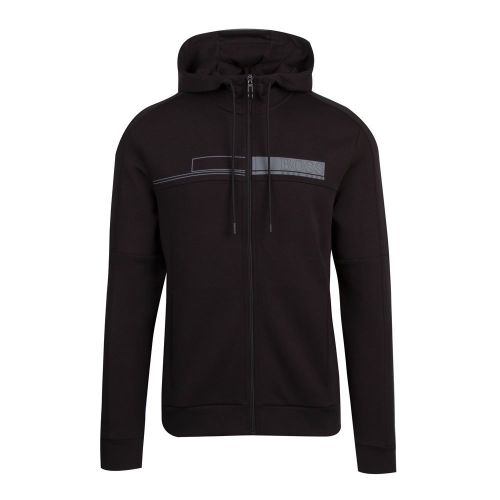 Athleisure Mens Black Saggy 1 Hooded Zip Through Sweat Top 80815 by BOSS from Hurleys