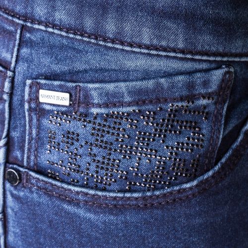 Womens Blue Wash J23 Push Up Skinny Fit Jeans 59029 by Armani Jeans from Hurleys