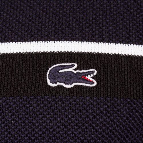 Mens Black & Navy Made In France Striped Jumper 61769 by Lacoste from Hurleys