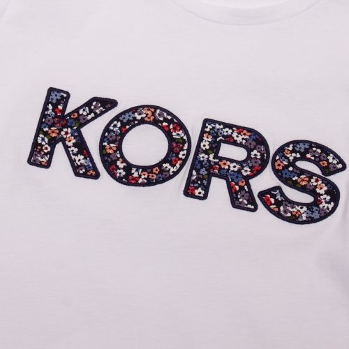 Womens White Kors Floral Logo S/s T Shirt 58665 by Michael Kors from Hurleys