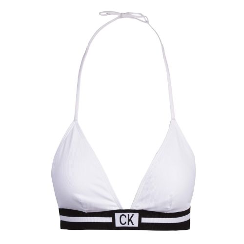 Womens Classic White Logo Band Ribbed Bikini Top 56219 by Calvin Klein from Hurleys