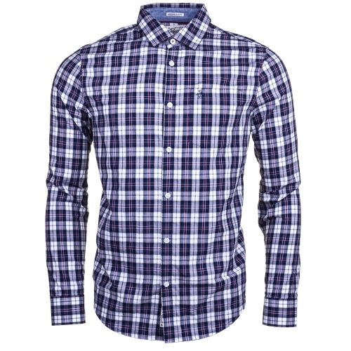 Mens Medieval Blue P55 Check Slim Fit L/s Shirt 61644 by Original Penguin from Hurleys