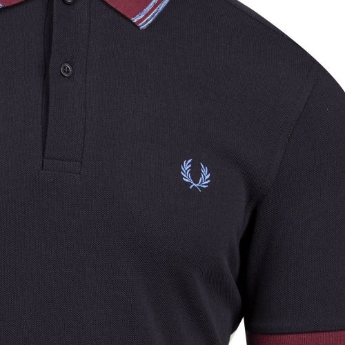 Mens Black Space Dye Tipped S/s Polo Shirt 99188 by Fred Perry from Hurleys