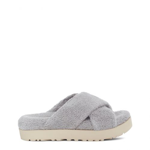Womens Metal Grey Fuzz Sugar Terry Cross Slides 108958 by UGG from Hurleys
