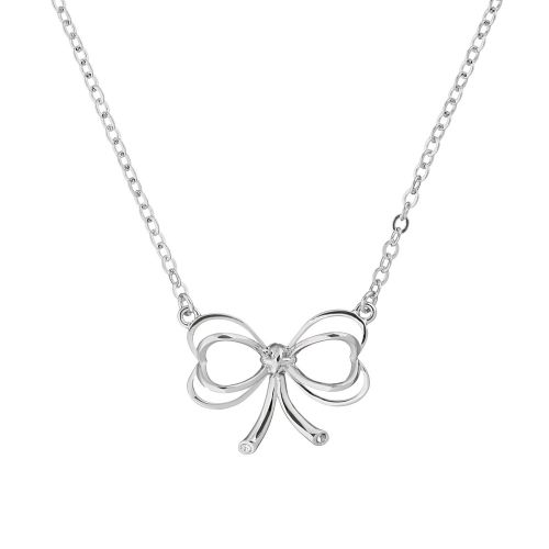 Womens Silver Lahri Small Heart Bow Necklace 32943 by Ted Baker from Hurleys