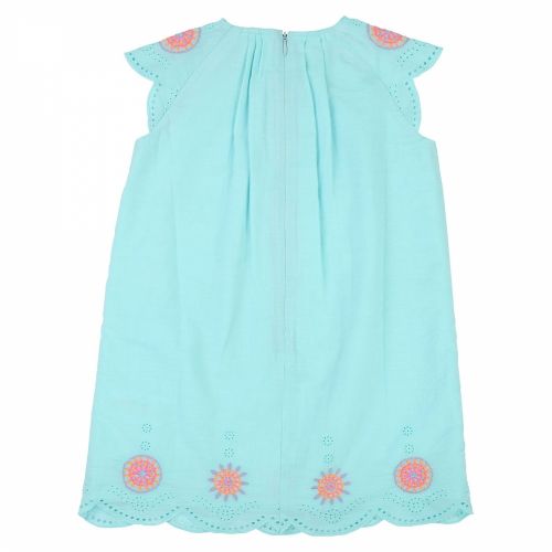 Girls Turquoise Cotton Eyelet Dress 36595 by Billieblush from Hurleys