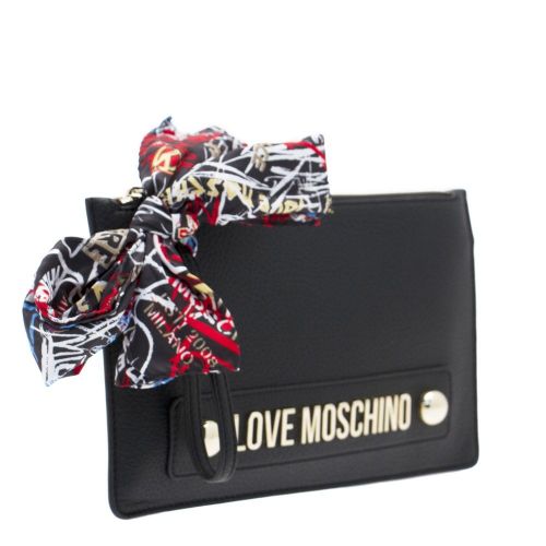 Womens Black Tumbled Leather Clutch Bag 26971 by Love Moschino from Hurleys