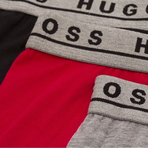 Mens Black/Red/Grey 3 Pack Branded Trunks 34308 by BOSS from Hurleys