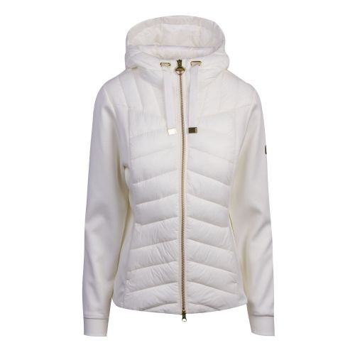 Womens White Spitfire Hooded Zip Through Sweat Jacket 73395 by Barbour International from Hurleys