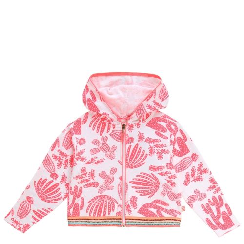 Girls Pink/White Printed Towelling Hooded Sweat Top 55787 by Billieblush from Hurleys
