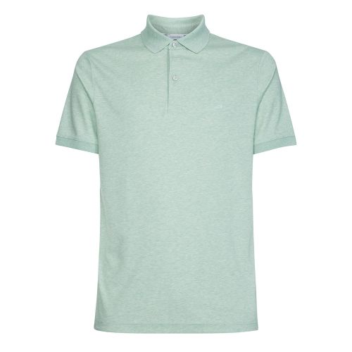 Mens Green Heather Soft Interlock Slim Fit S/s Polo Shirt 56153 by Calvin Klein from Hurleys