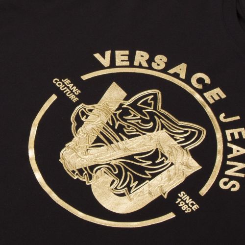 Mens Black Centre Logo Slim Fit S/s T Shirt 35879 by Versace Jeans from Hurleys