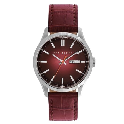 Mens Burgundy Sunray Leather Strap Watch 68892 by Ted Baker from Hurleys