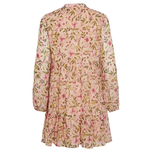 Womens Silver Pink Flower Vilida Falia Short Dress 137263 by Vila from Hurleys