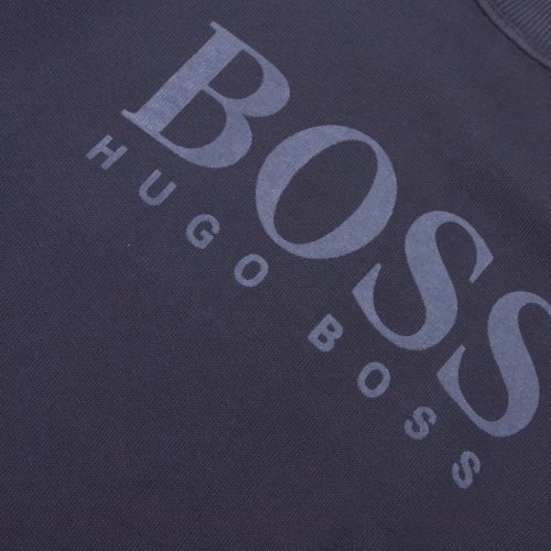 Casual Mens Dark Blue Weave Crew Sweat Top 50545 by BOSS from Hurleys
