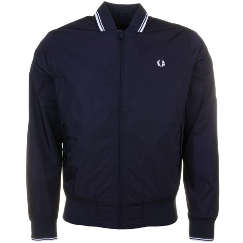 Mens Navy Twin Tipped Bomber Jacket 60135 by Fred Perry from Hurleys