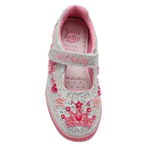 Girls Silver Glitter Tiara Dolly Shoes (25-33) 57606 by Lelli Kelly from Hurleys