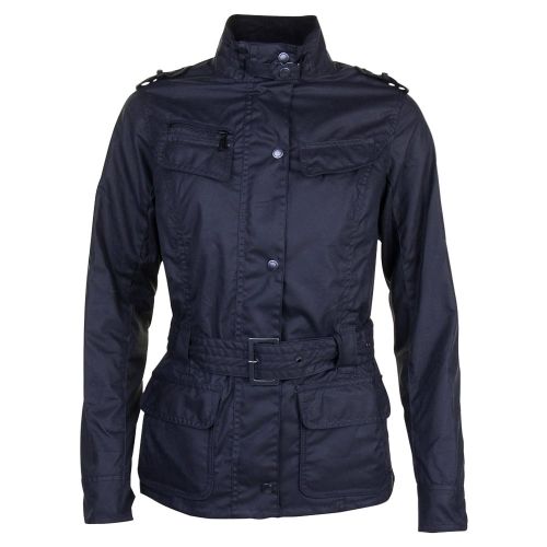 Womes Navy Huggers Wax Jacket 71745 by Barbour International from Hurleys