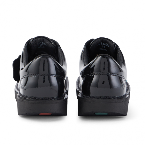 Kickers School Shoes Junior Black Patent Kick Lo (12.5-2.5)