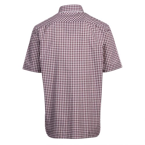 Mens Mahogany Gingham S/s Shirt 76962 by Fred Perry from Hurleys