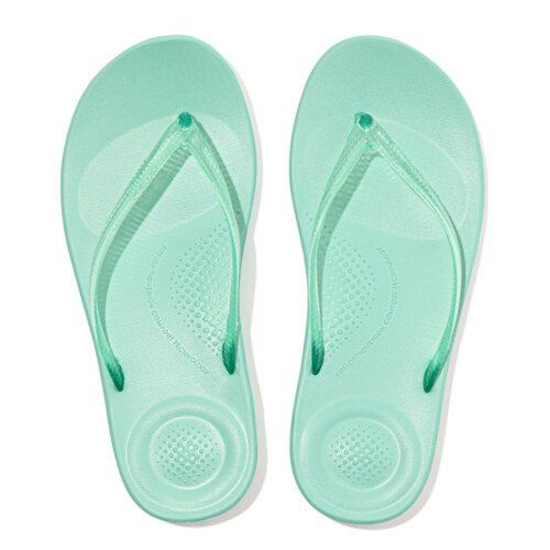 Womens Sea Foam Green Iqushion Transparent Flip Flops 109799 by FitFlop from Hurleys