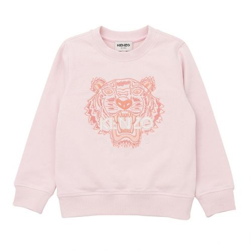 Girls Pale Pink Tiger Sweat Top 102574 by Kenzo from Hurleys