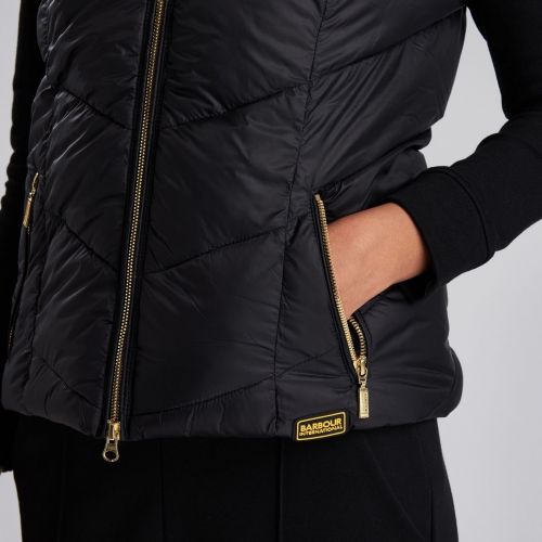 Womens Black Nurburg Quilted Gilet 46677 by Barbour International from Hurleys