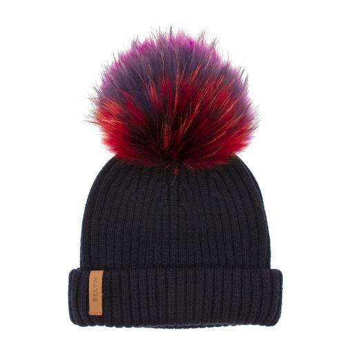 Womens Navy/Rainbow Wool Hat With Pom 31562 by BKLYN from Hurleys