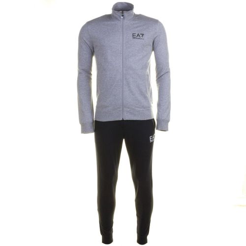 Mens Grey & Navy Training Core Identity Cotton Tracksuit 64262 by EA7 from Hurleys