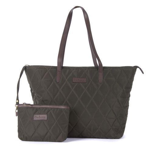Womens Olive Witford Quilted Tote Bag 79649 by Barbour from Hurleys