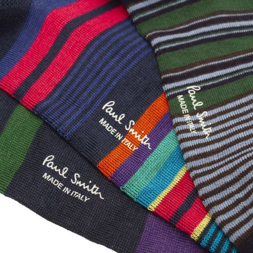 Mens Navy Assorted Stripe 3 Pack Socks 92693 by PS Paul Smith from Hurleys