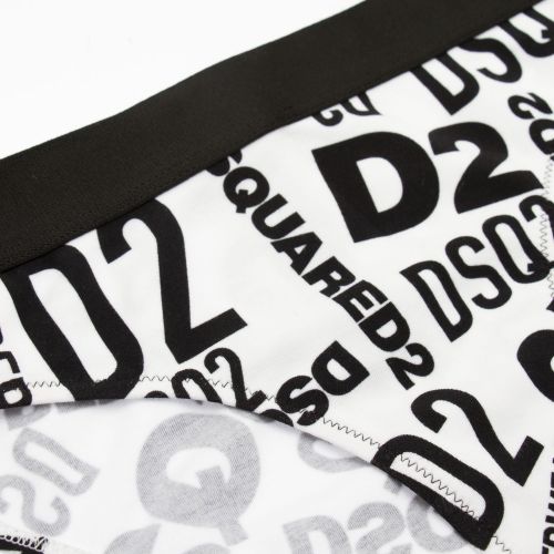 Womens Black/White Printed Logo Briefs 80153 by Dsquared2 from Hurleys
