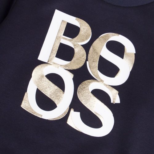 Girls Navy Branded Sweat Top 94425 by BOSS from Hurleys