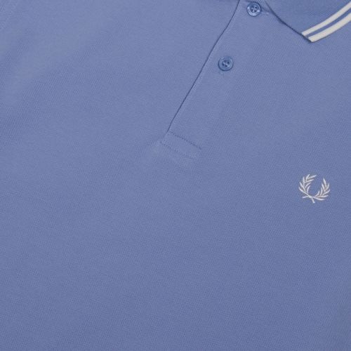 Mens Sky/Snow White Twin Tipped S/s Polo Shirt 38182 by Fred Perry from Hurleys