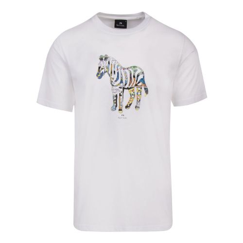 Mens White Multi Print Zebra S/s T Shirt 89034 by PS Paul Smith from Hurleys