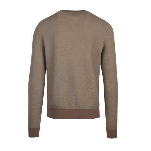 Casual Mens Khaki Kollege Wool Crew Knitted Jumper 51560 by BOSS from Hurleys