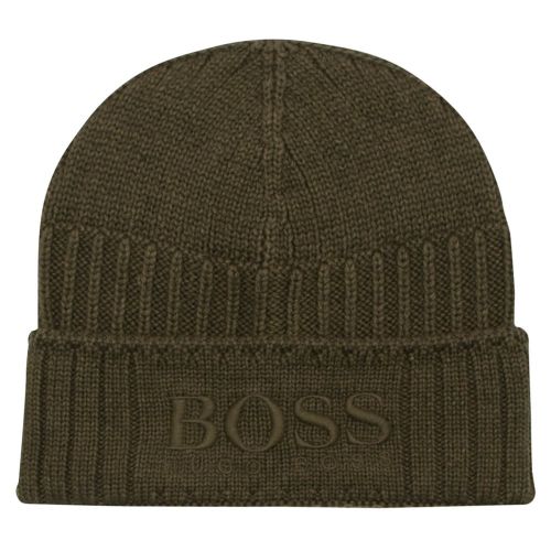 Casual Mens Dark Green Fenno Beanie Hat 22658 by BOSS from Hurleys