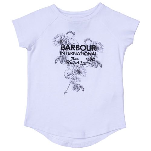 Girls White Chicane S/s Tee Shirt 65715 by Barbour from Hurleys