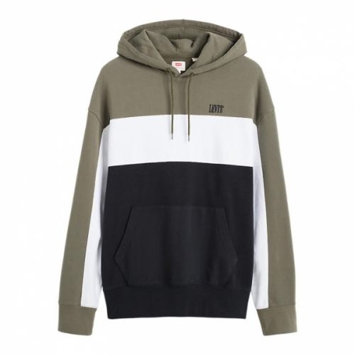 Mens Olive Night Colourblock Hooded Sweat Top 53444 by Levi's from Hurleys