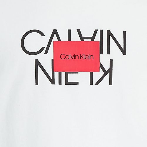 Mens Bright White Text Reversed Logo S/s T Shirt 86897 by Calvin Klein from Hurleys