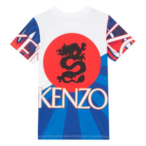 Boys Blue/White Jim Dragon S/s T Shirt 53697 by Kenzo from Hurleys