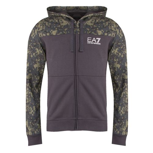 Mens Black Camo Train Graphic Series Zip Through Sweat Top 30622 by EA7 from Hurleys