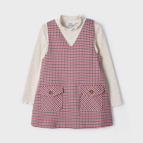 Girls Raspberry Check Dress Set 111256 by Mayoral from Hurleys