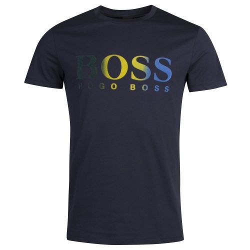 Casual Mens Dark Blue Topwork S/s T Shirt 26308 by BOSS from Hurleys