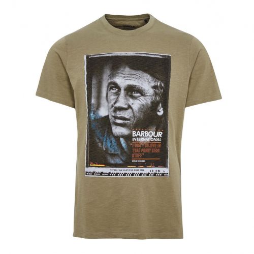 Mens Light Moss Hero S/s T Shirt 87540 by Barbour Steve McQueen Collection from Hurleys