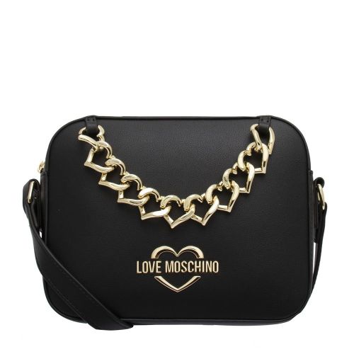 Womens Black Heart Chain Camera Bag 88992 by Love Moschino from Hurleys